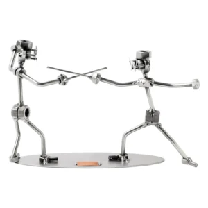 Moerenbeeldje - Schermen - Schermen sport - Twee personen aan het schermen - Sport - Vecht sport - 17x20x8 cm