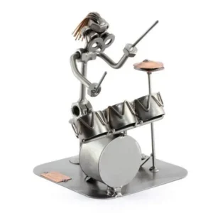 Drummer met drumstel miniatuur beeldje