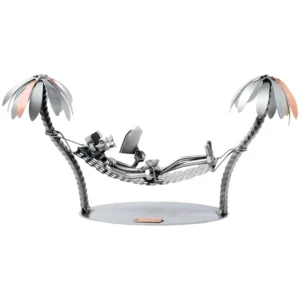 Moerenbeeldje - Zonnen in de hangmat - Vakantie - 18x9x36 cm