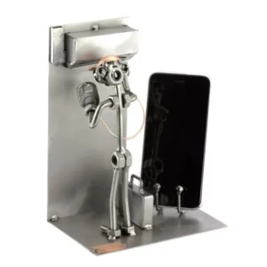 Airco monteur metalen beeldje telefoonhouder