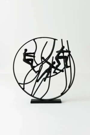 Beeld - Samen een oplosing vinden - 47 cm - Aluminium - Zwart