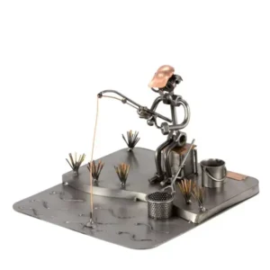 Sportvisser aan de waterkant