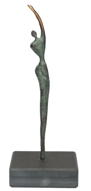 Atleet vrouw elegant bronzen beeldje 19 cm