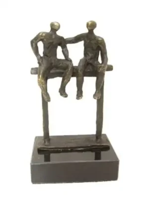 Bronzen beeldje Zorg voor elkaar