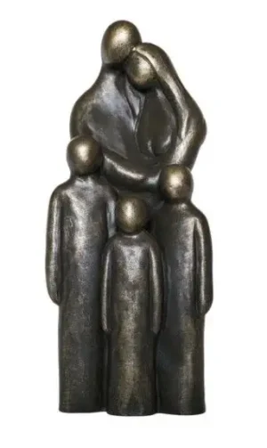 Gezin met drie tieners sculptuur