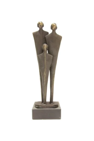 Bronzen beeldje familie abstract 3 personen