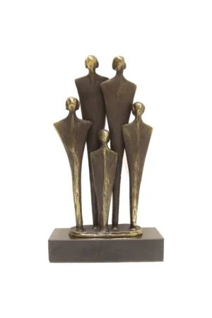Bronzen beeldje familie abstract 5 personen