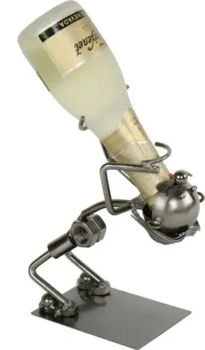 Wijnfleshouder/ bierfleshouder Dorstige drinker